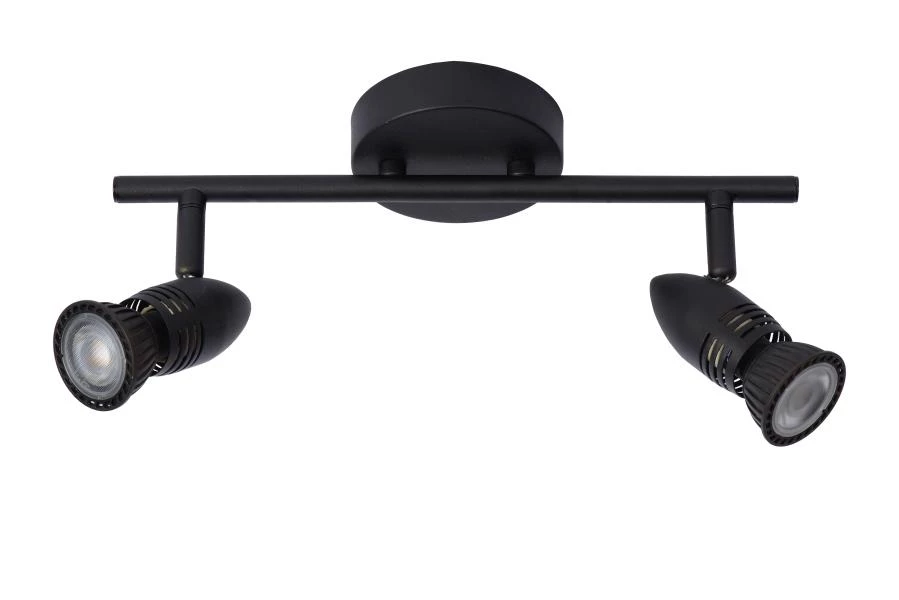 Lucide CARO - Ceiling spotlight - 2xGU10 - Black - off